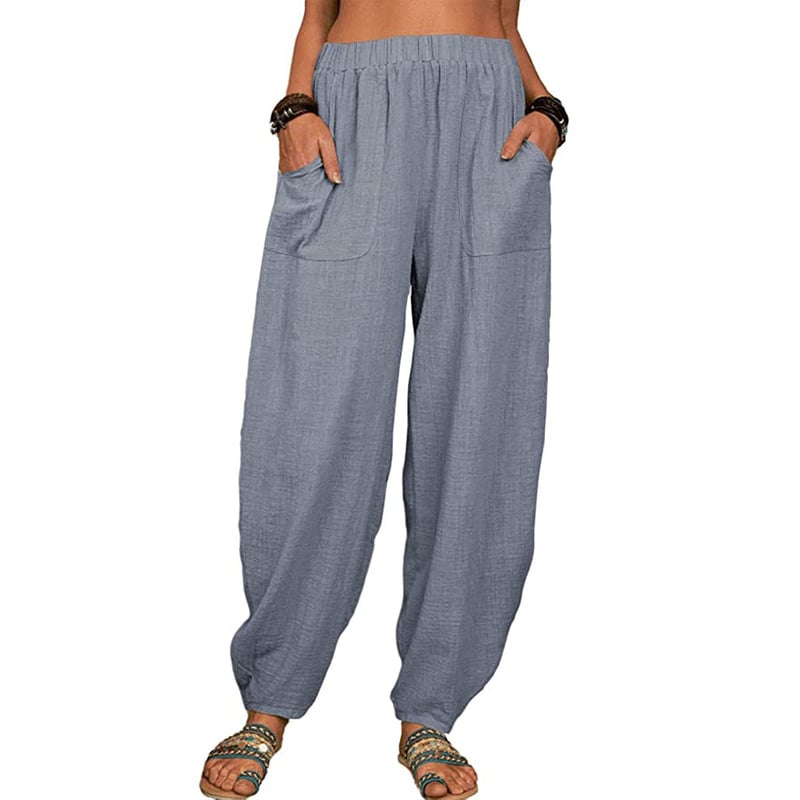 Zinzi - Casual Loose Cotton Linen Harem Pants