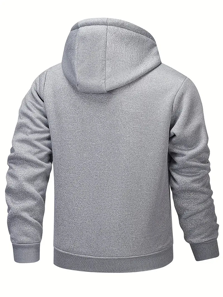 Helge - Casual Long Sleeve Zip-Up Hoodie