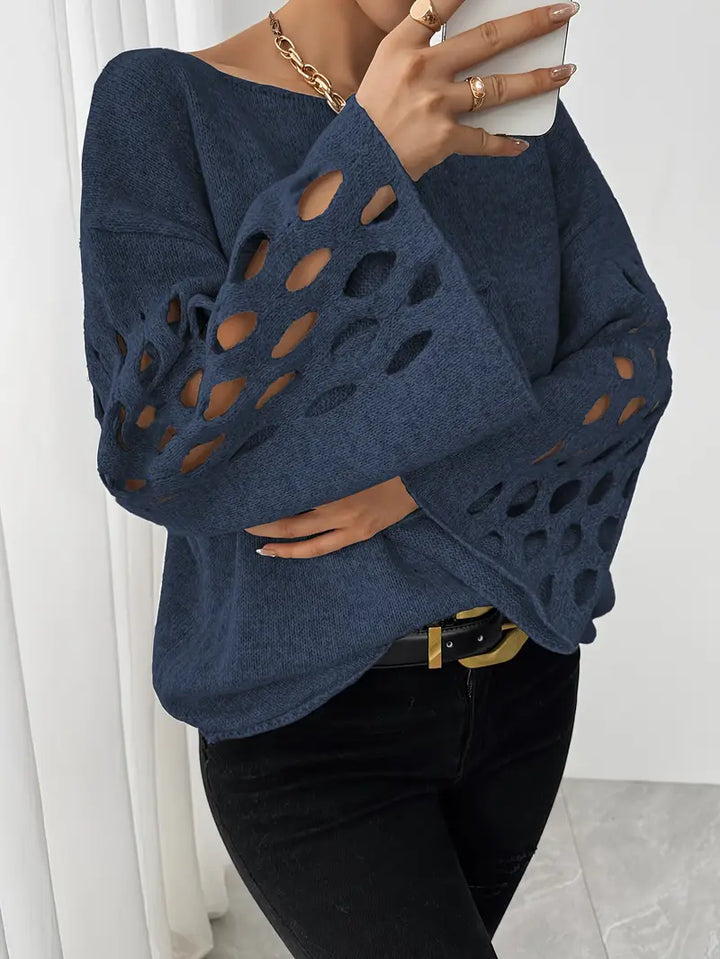 Lanola - Casual Bell Sleeve Sweater