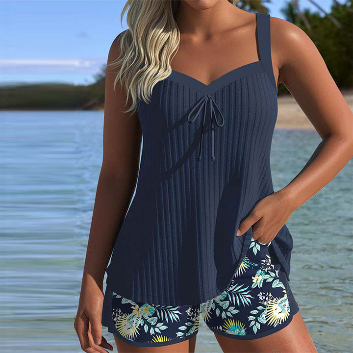 Elvia - Elegant Floral Printed Tankini Set