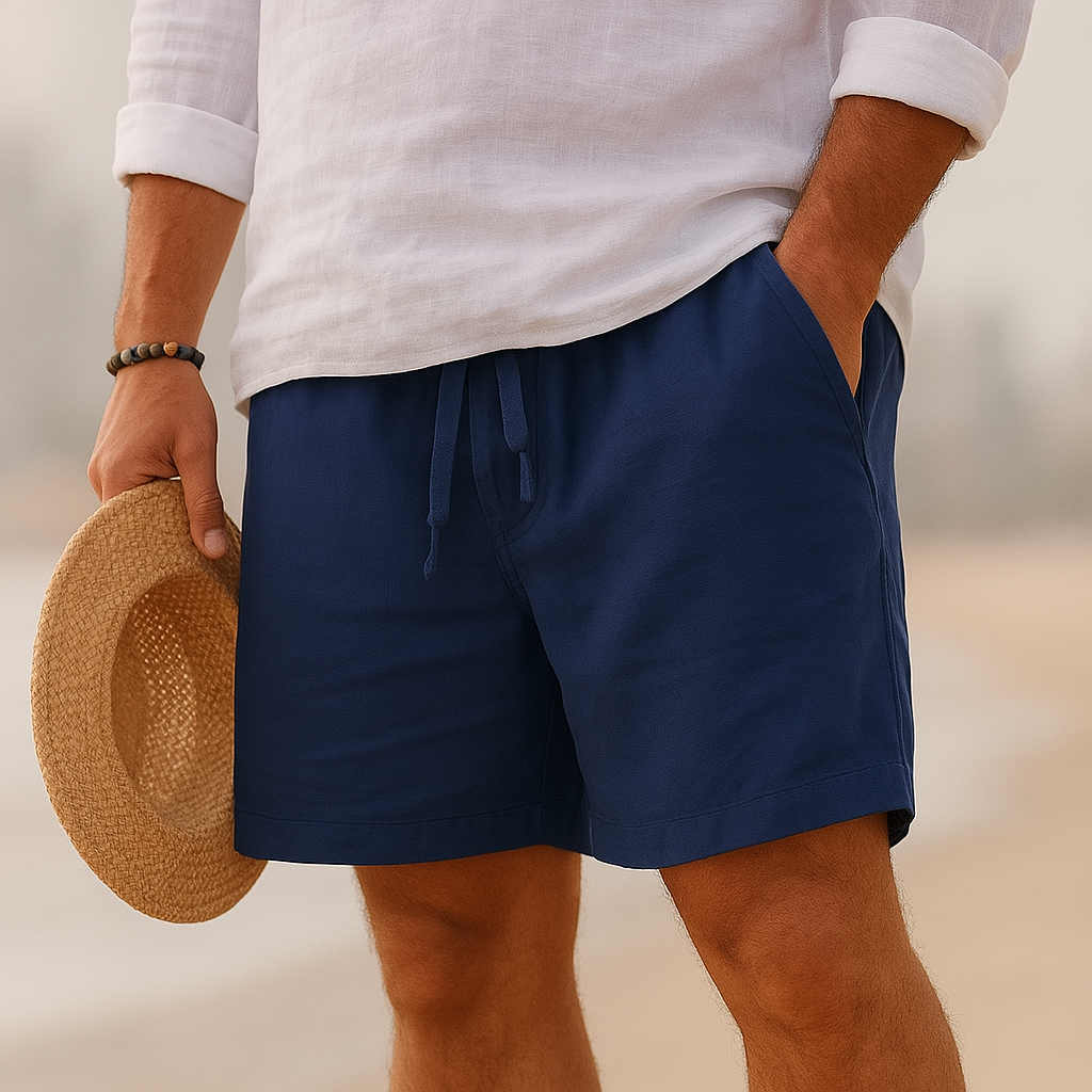 Kaleb - Elegant Linen Shorts With Elastic