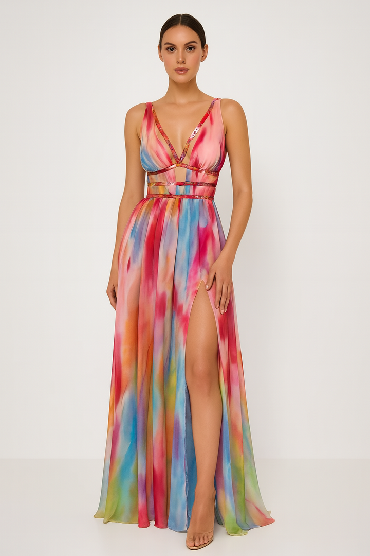 Maggie - Fashionable Painted Maxi Dress