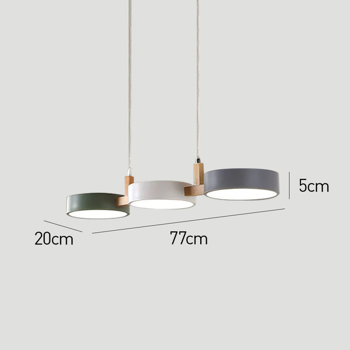 Lumévo - Cylinder Pendant Lamp Scandinavian Metal And Wood Design