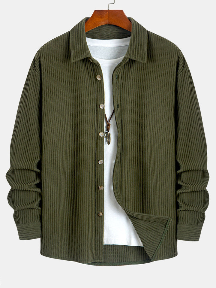 Hadrian - Long Sleeve Shirt With Waffle Texture