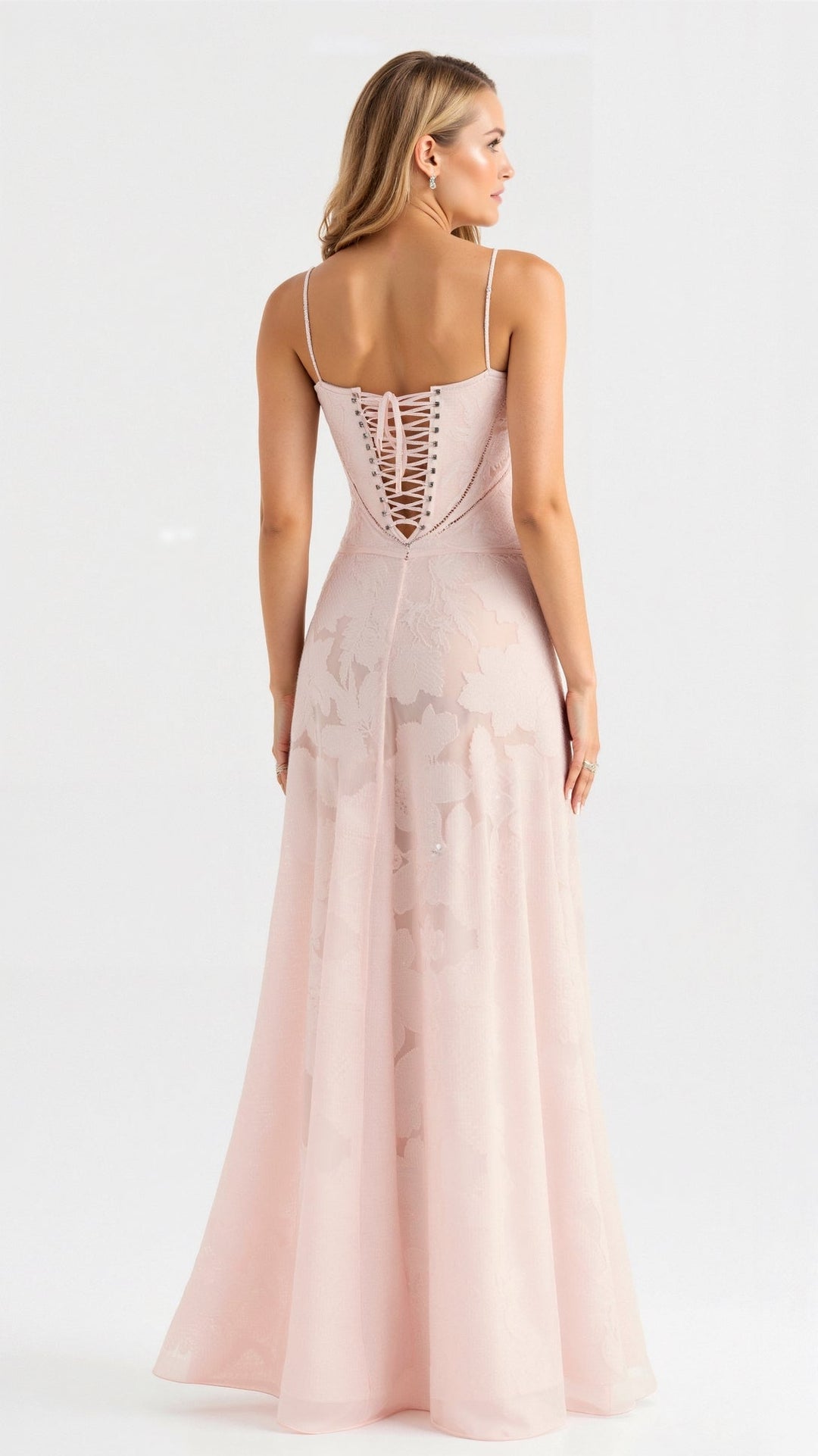 Clarissa - Elegant Long Dress With Back Lace Up