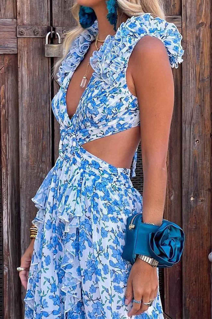 Tjitske - Long Dress With Cut Out Sleeves