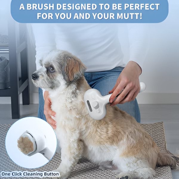 FurEase - Rechargeable Pet Steam Brush Spray for Grooming