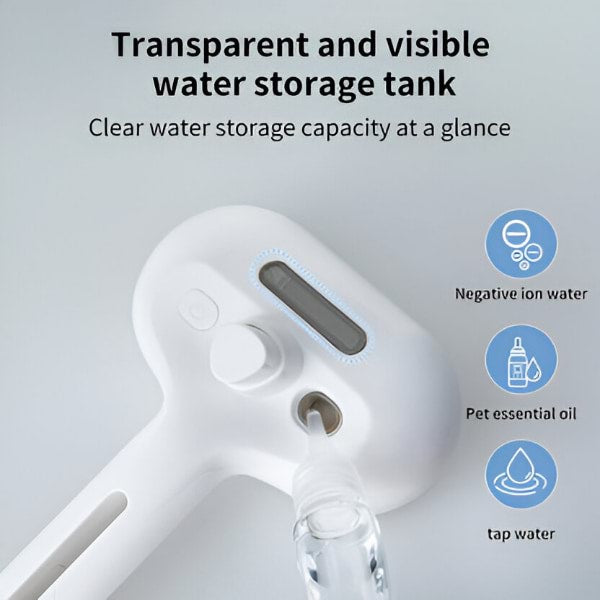 FurEase - Rechargeable Pet Steam Brush Spray for Grooming