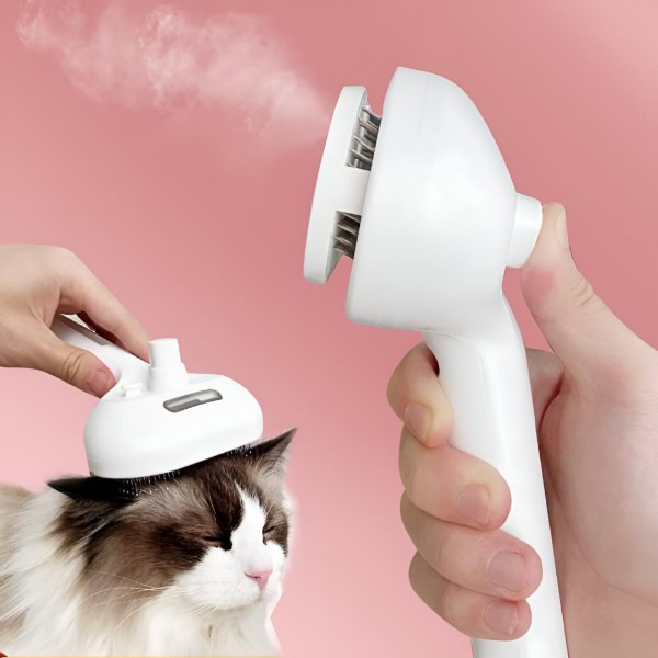 FurEase - Rechargeable Pet Steam Brush Spray for Grooming