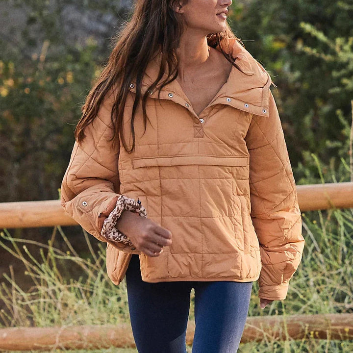Merve - Elegant Long Sleeve Puffer Jacket
