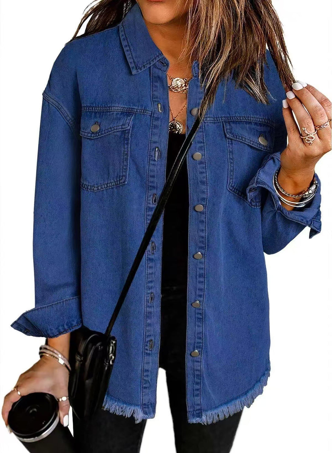 Jolien - Long Sleeve Denim Jacket With Pockets