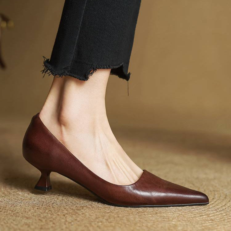 Marise - Pointed Toe Leather Pumps