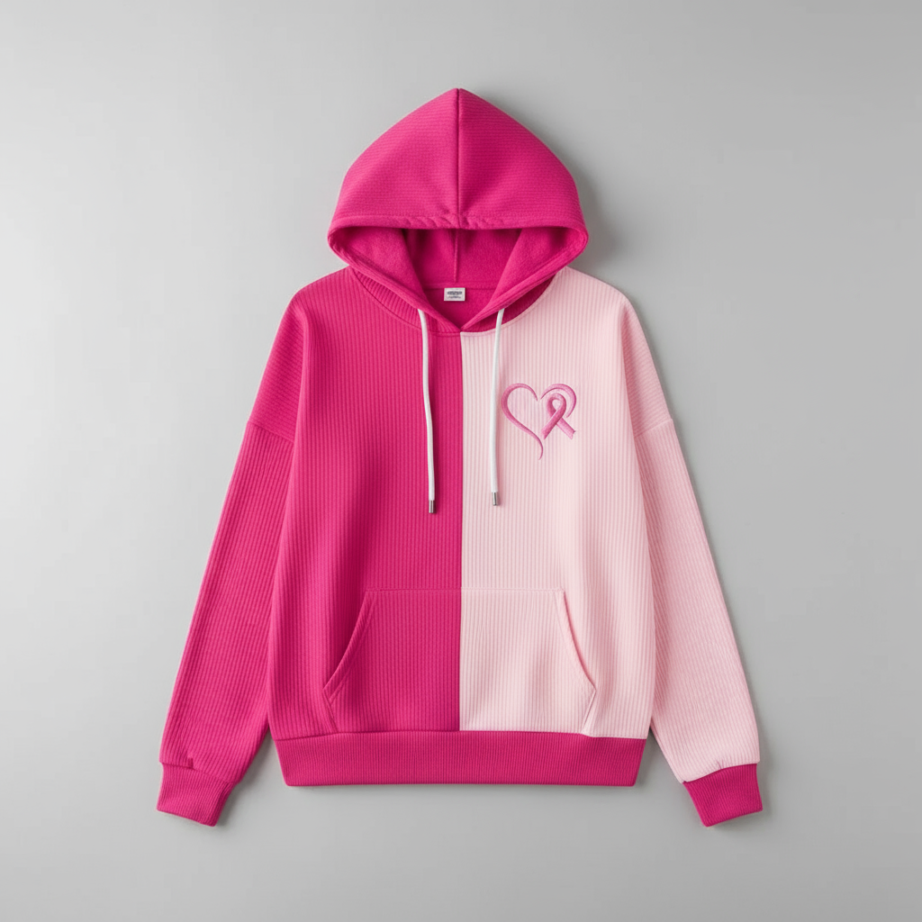 Silveta - Casual Heart Hoodie with Long Sleeves