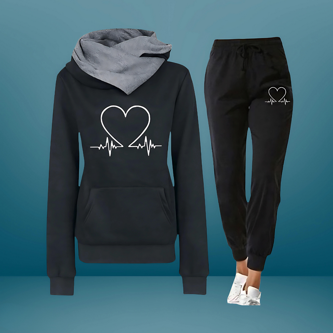Nimue - Heart Printed Tracksuit 2 Piece Set