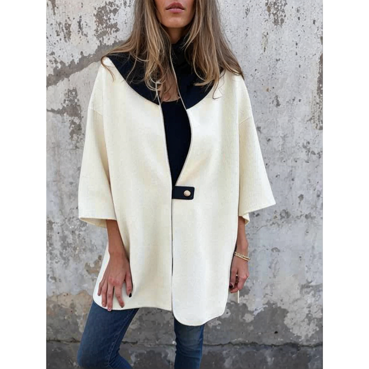 Francina - Loose Zipper Stand-Up Collar Coat