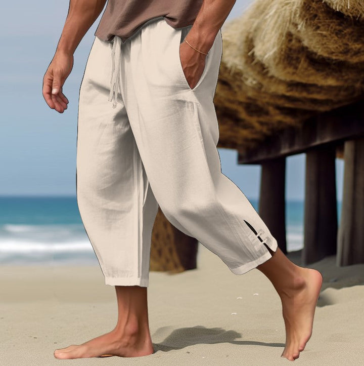 Erich - Elastic Waist Comfortable Linen Pants For Summer