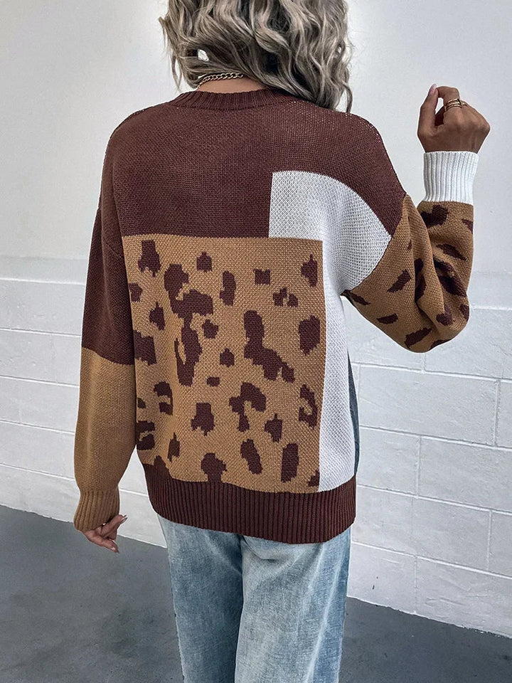 Irmgard - Vintage Leopard Patchwork Sweater