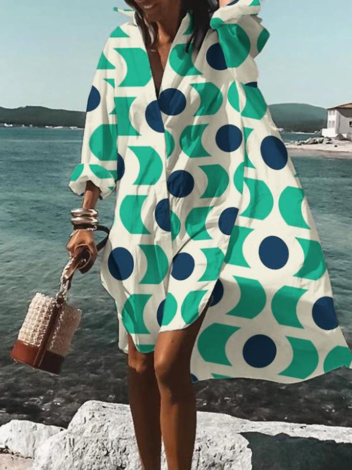 Calogera - Elegant Loose Fit Shirt Dress