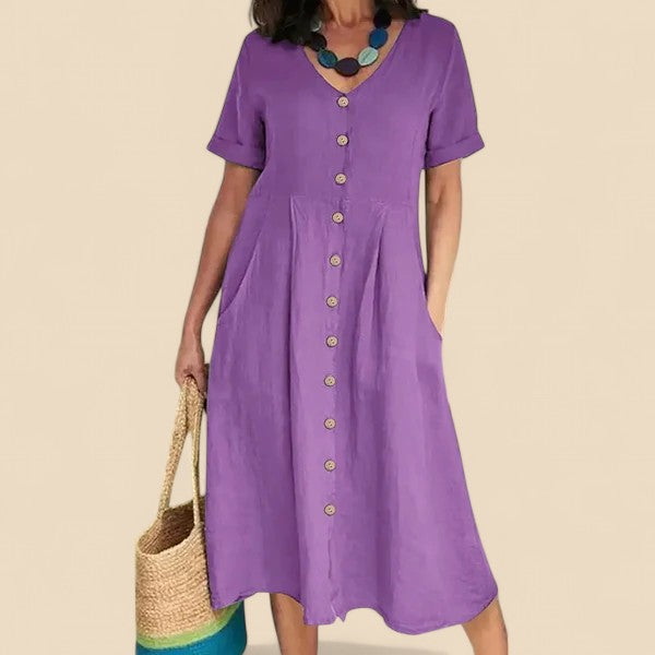 Vivienne - Short Sleeve Cotton Dress