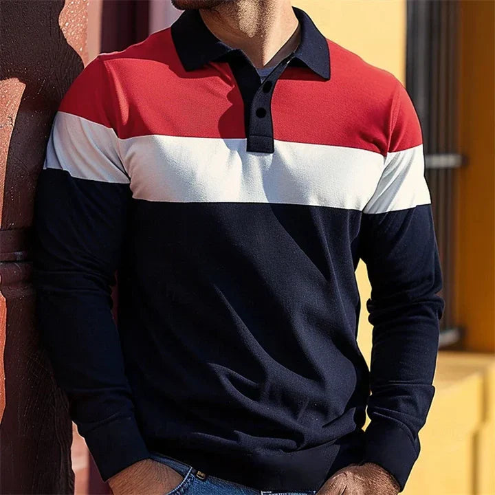 Chousein - Casual Long Sleeve Polo Shirt