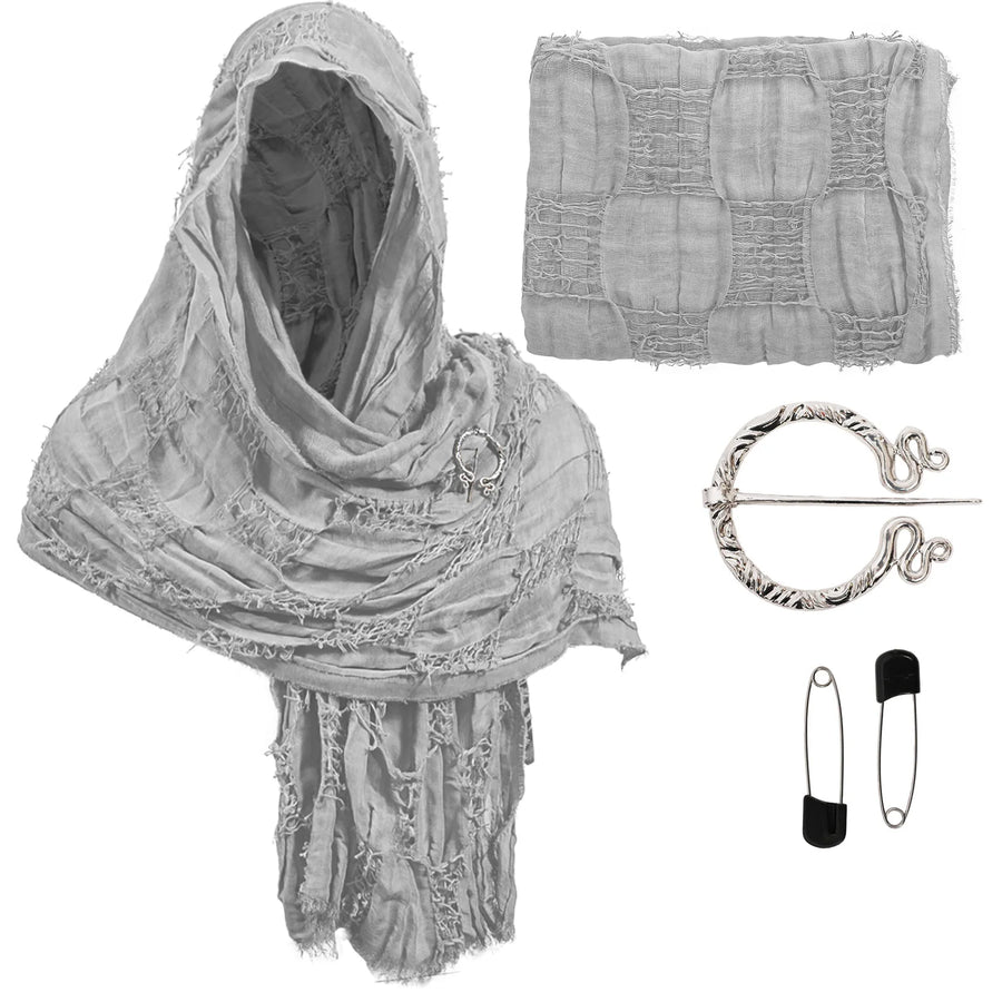 RuneWrap - Medieval Hooded Shawl Scarf Cowl