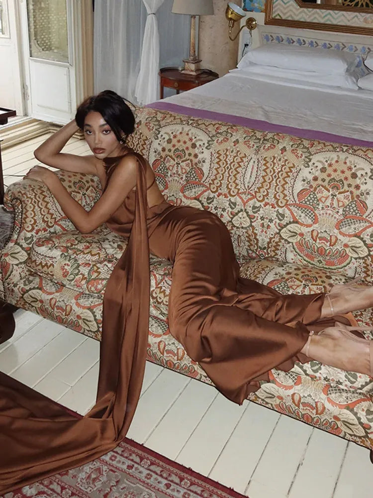 Lucila - Halter Neck Maxi Dress