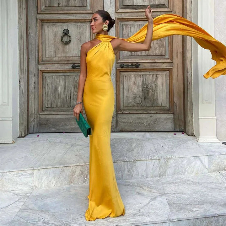 Lucila - Halter Neck Maxi Dress