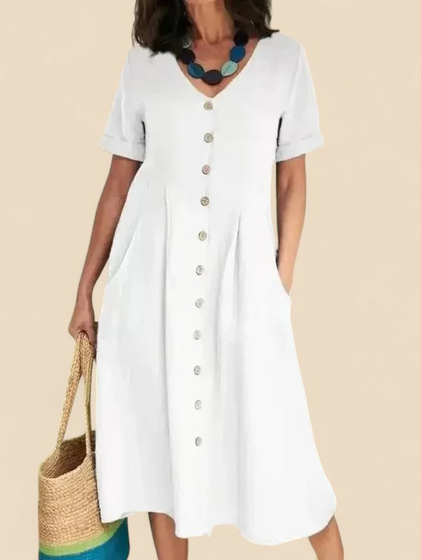 Vivienne - Short Sleeve Cotton Dress