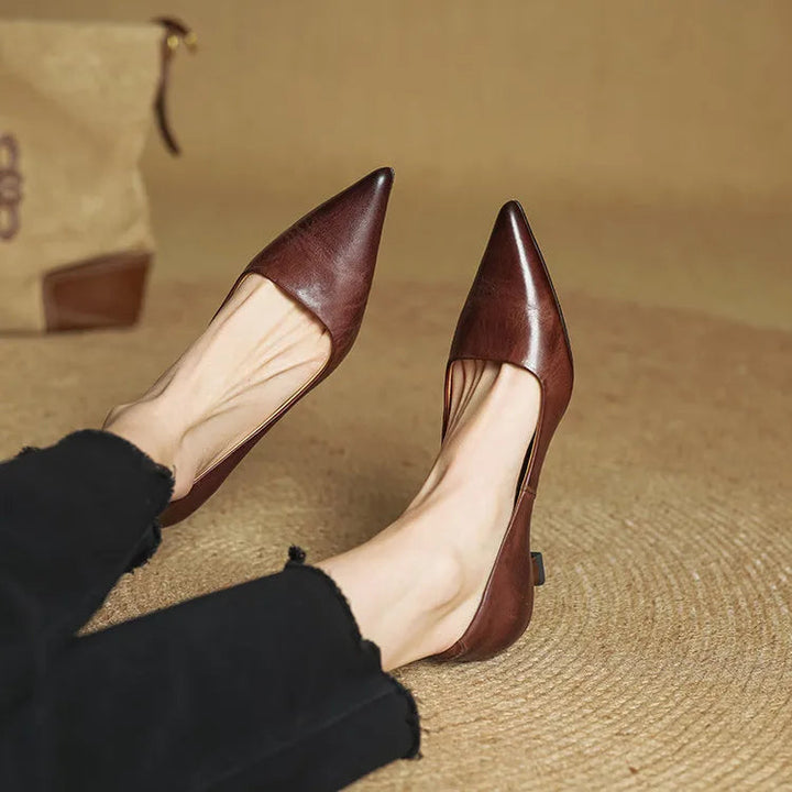 Marise - Pointed Toe Leather Pumps