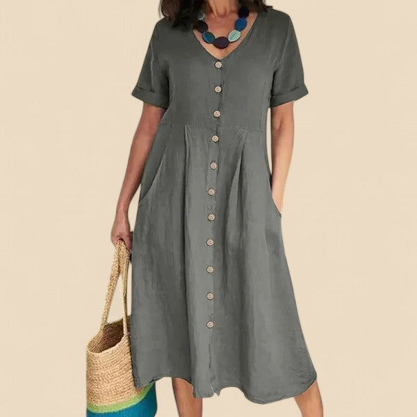 Vivienne - Short Sleeve Cotton Dress