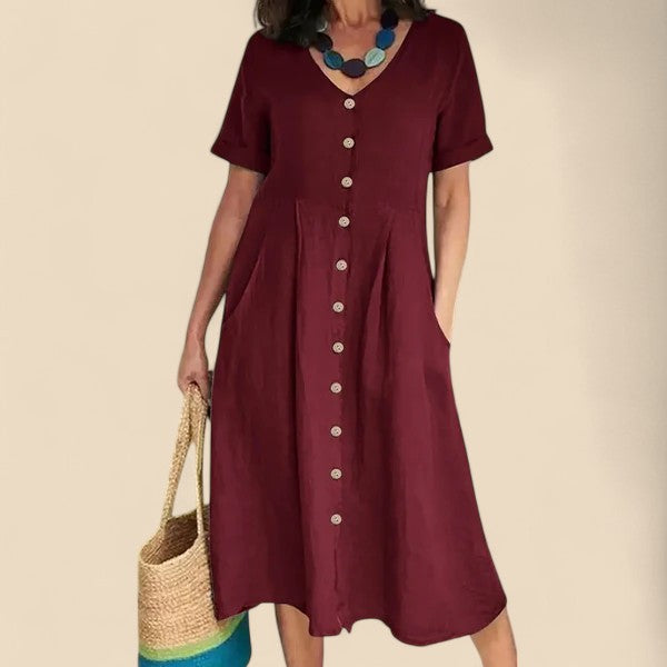 Vivienne - Short Sleeve Cotton Dress