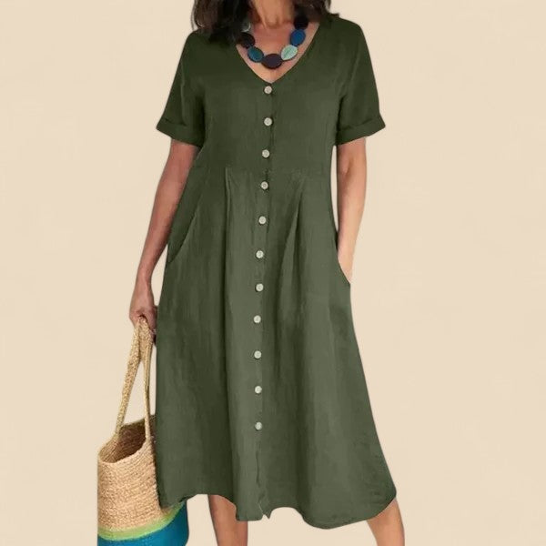 Vivienne - Short Sleeve Cotton Dress