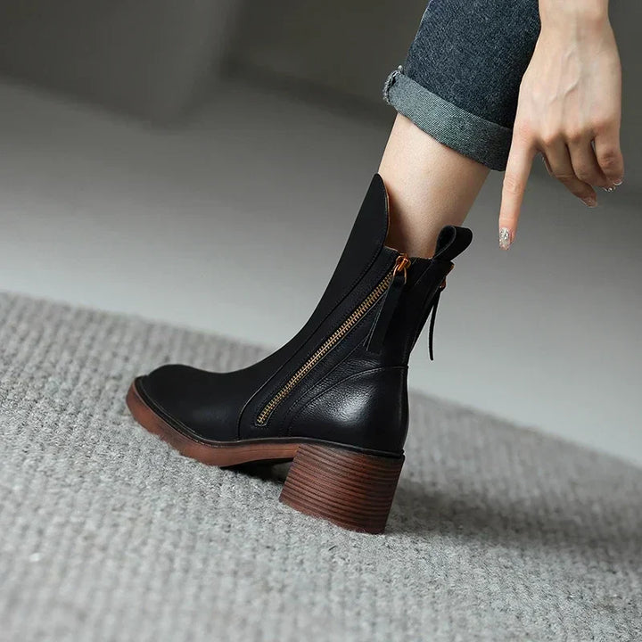 Marcy - Elegant Ankle Boots With Block Heels