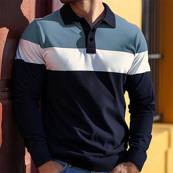 Chousein - Casual Long Sleeve Polo Shirt
