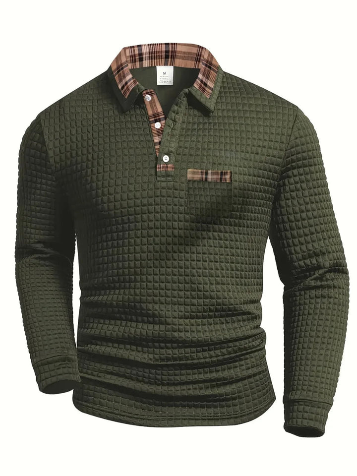 Dvarko - Casual Polo Shirt With Check Pattern