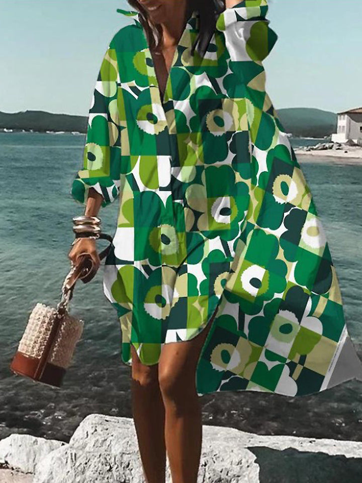 Calogera - Elegant Loose Fit Shirt Dress