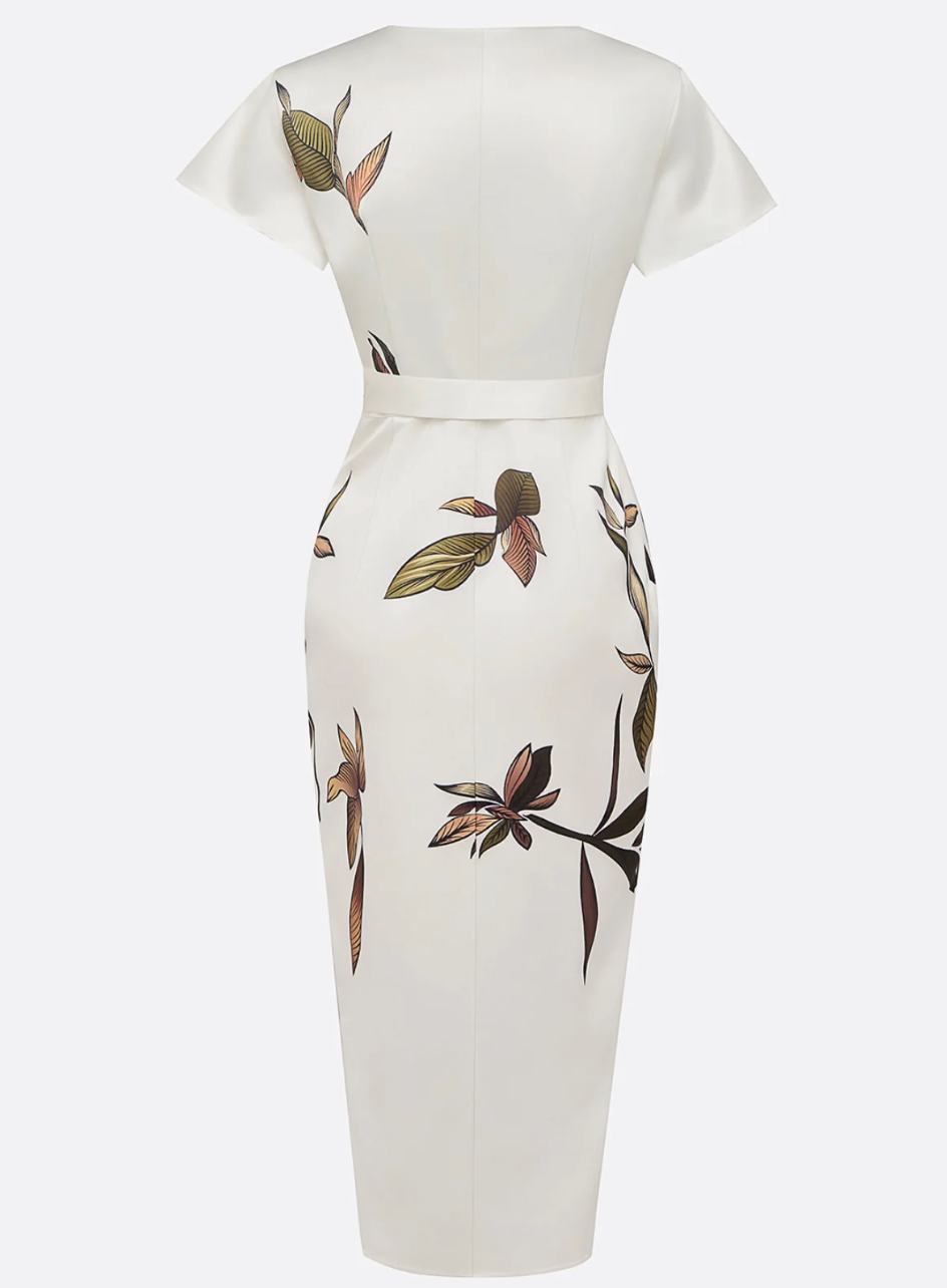 Beverly - Elegant White Satin Dress