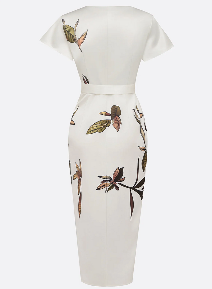 Beverly - Elegant White Satin Dress