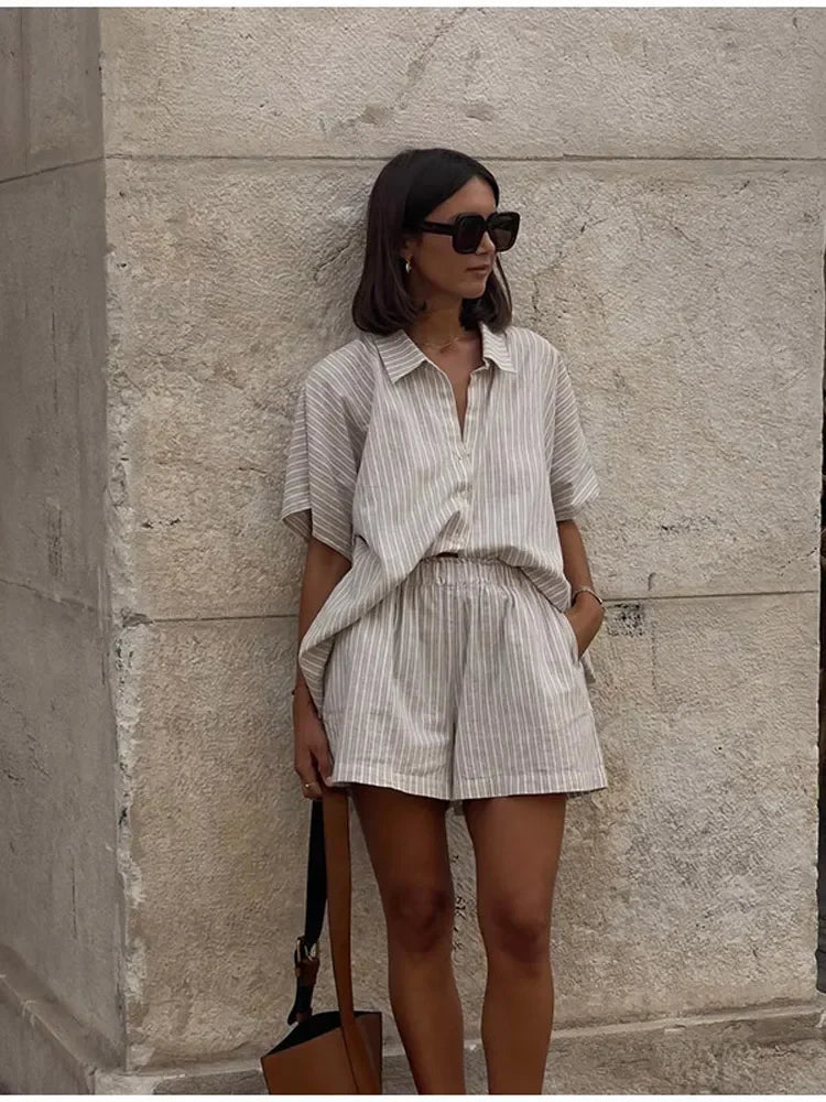 Geeta - Striped Print Two Piece Set