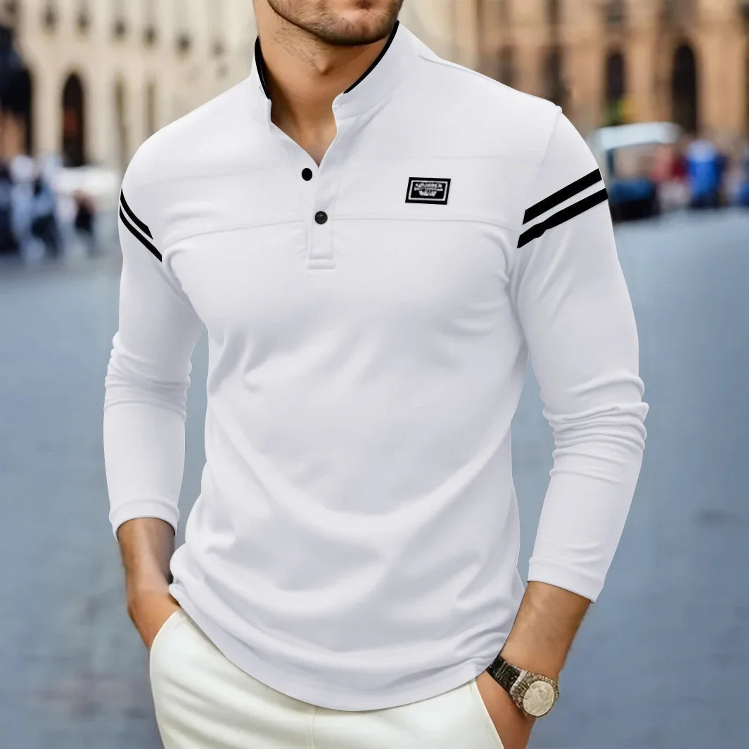 Grayson - Casual Long Sleeve Shirt With Shoulder Stripes