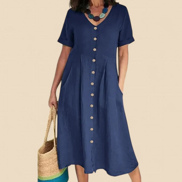 Vivienne - Short Sleeve Cotton Dress