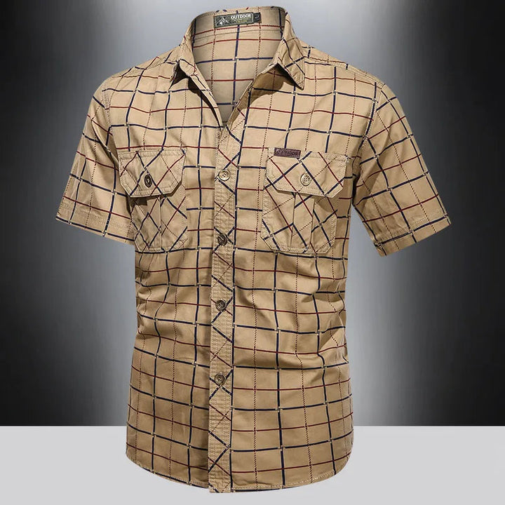 Steinar - Elegant Short Sleeve Checked Shirt