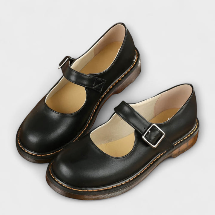 Yolanda - Stylish Leather Shoes with Strap