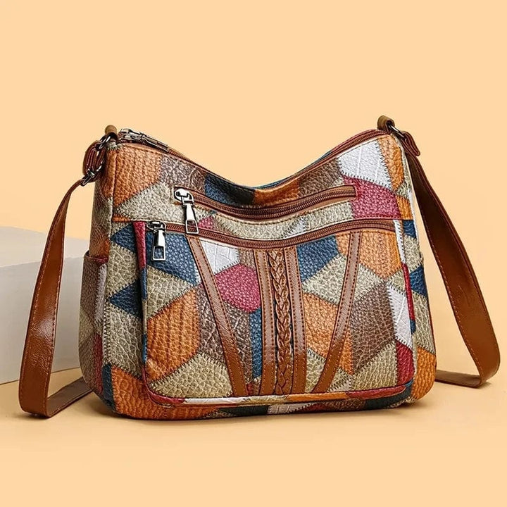 Solara - Mosaic Leather Shoulder Bag