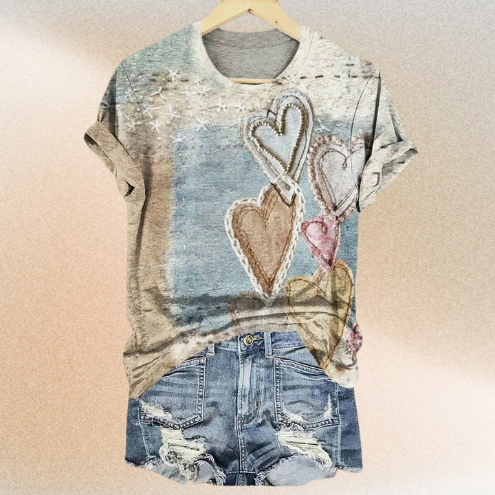 Otmar - Vintage T-Shirt With Heart Print