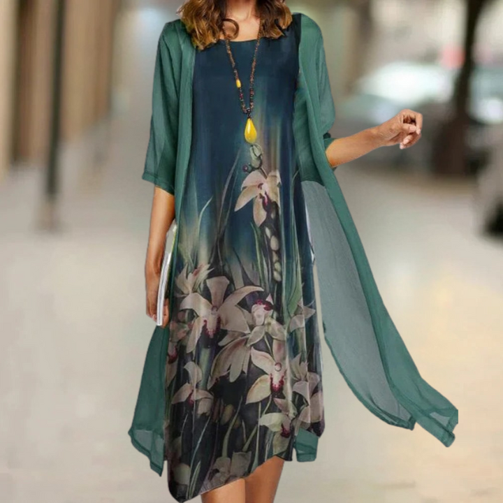 Nasira - Round Neck Long Cotton Dress