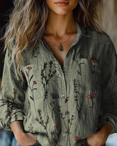 Evlampia - Vintage Cotton Long Sleeve Shirt