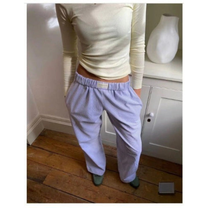 Evgenia - Wide Cut Lounge Pants With Elastic Waistband