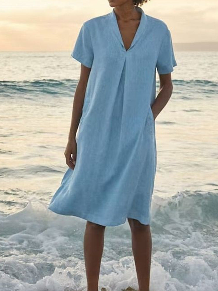 Laurie - Short Sleeve Dress With Pockets