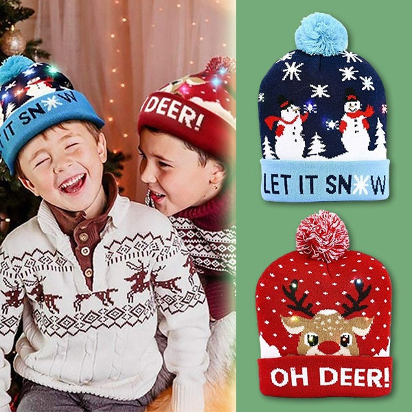 MerryGlow - Christmas Knitted Light Up Hat